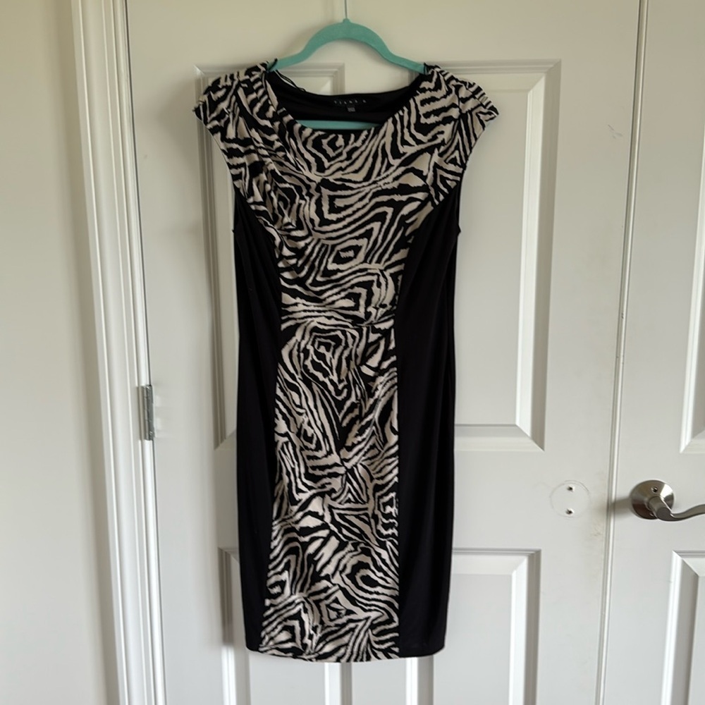 Tiana B. Zebra Print Mini Dress Bold Size Medium